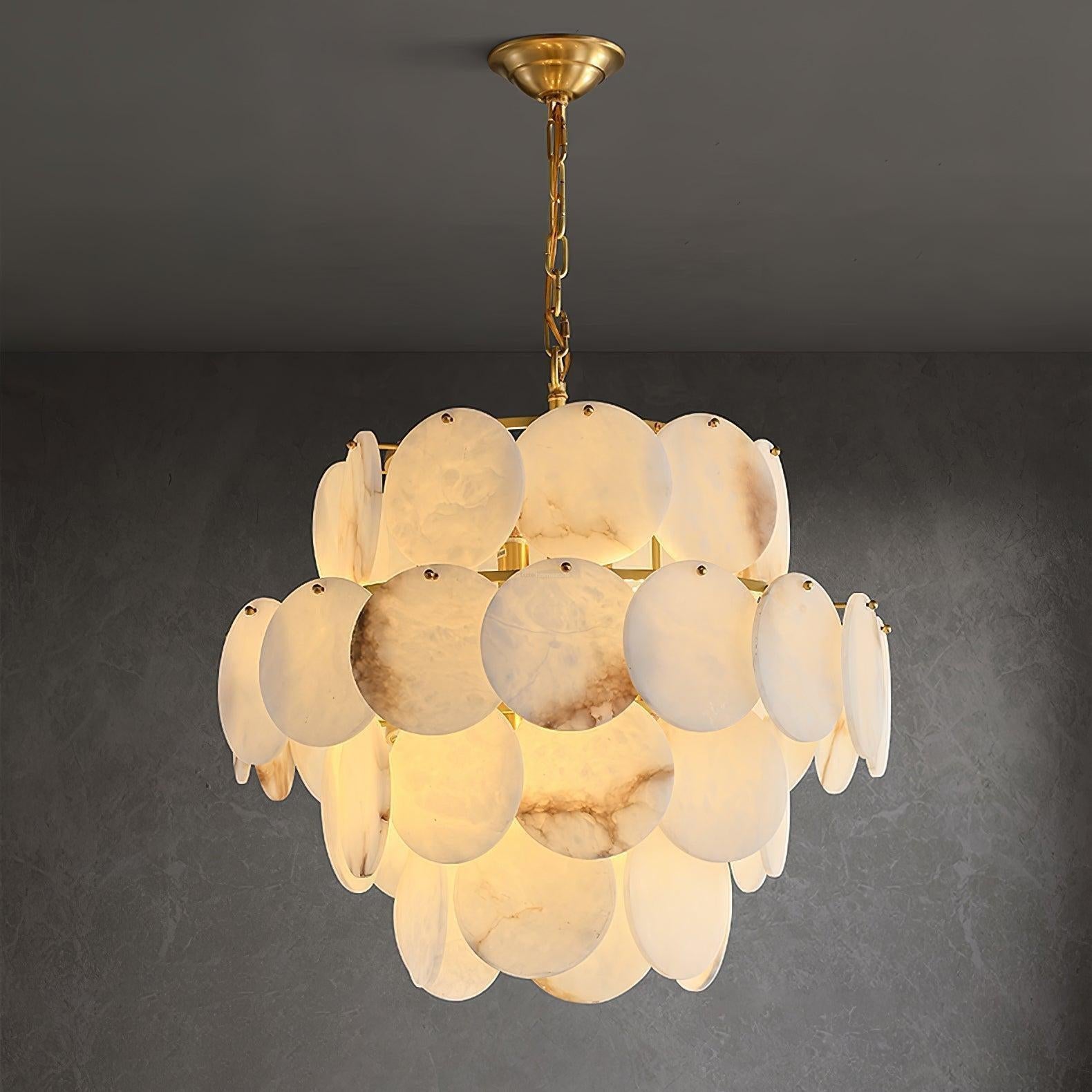 Alabaster Shell Brass Chandelier with 2/3/4/5/6 layer-MEET LIGHTING