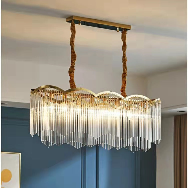 Elegant Lighting Chandelier Linear Crystal Lamp For Living/ Dining Room-MEET LIGHTING