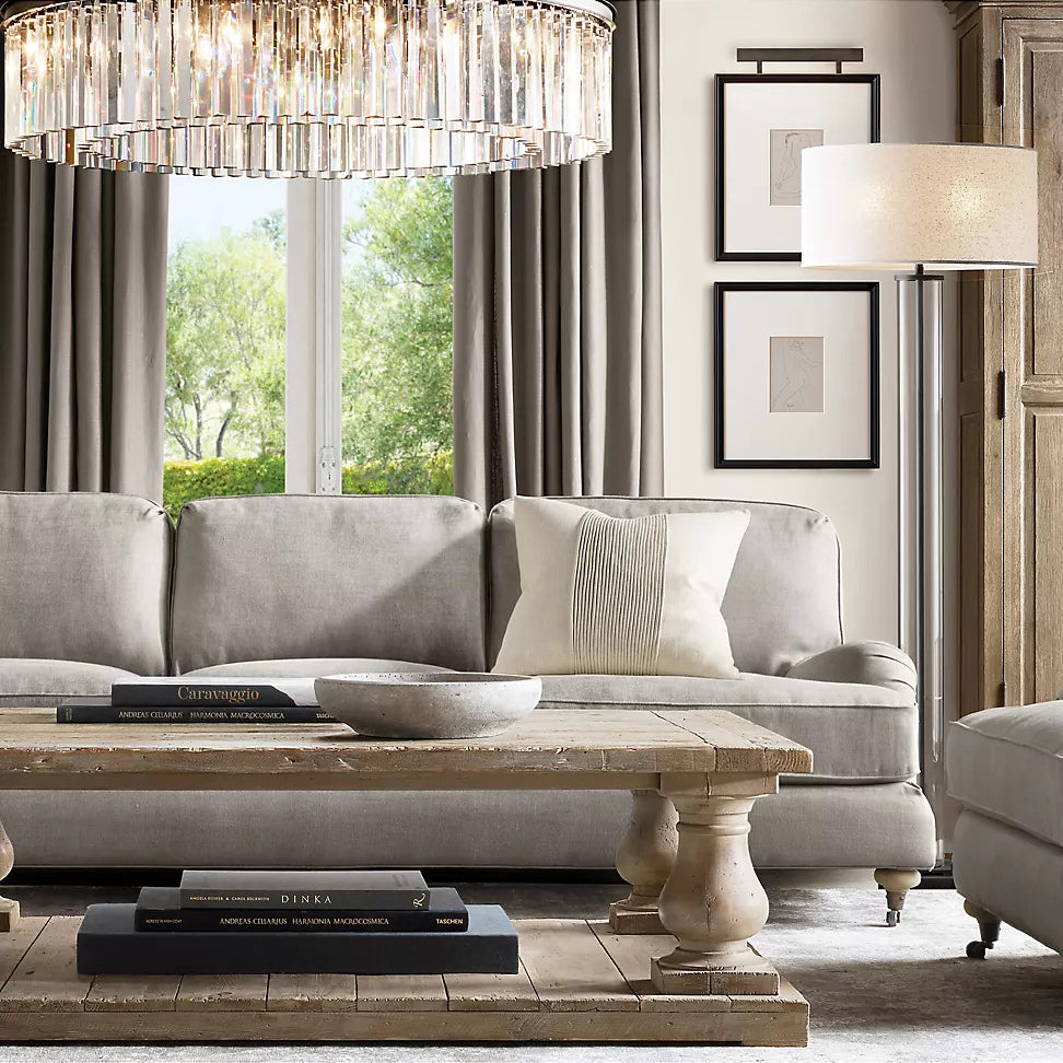 Rhys Round Chandelier 32" ,Crystal Prism