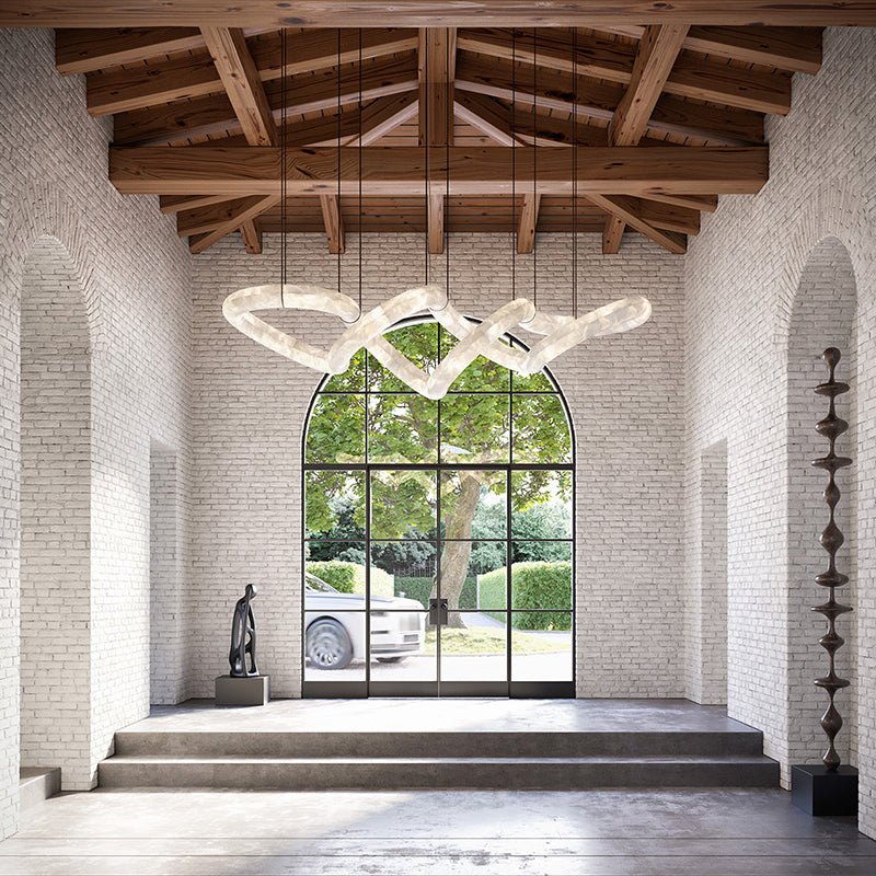 Scarlett Designer Alabaster Pendant Light, Modern Luxury Inspired Chandelier