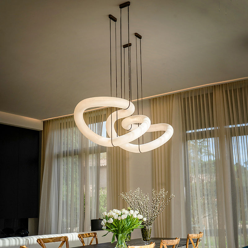 Scarlett Designer Alabaster Pendant Light, Modern Inspired Chandelier-MEET LIGHTING