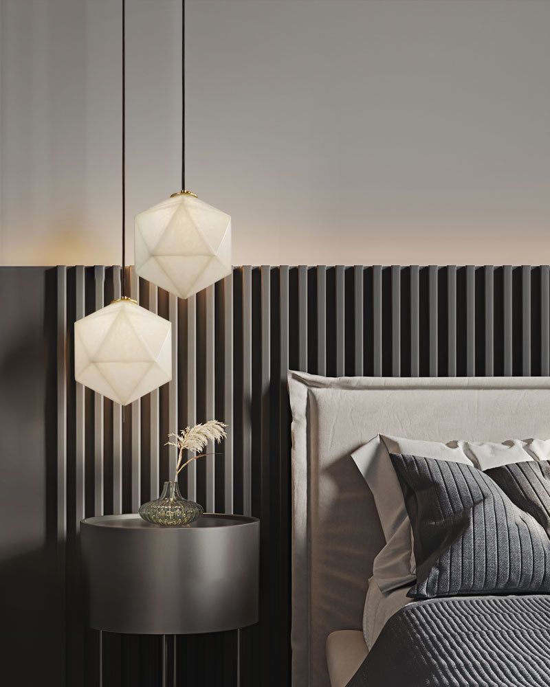 1-light White Alabaster Ceiling Pendant Lamp for dining room, living room, bedroom