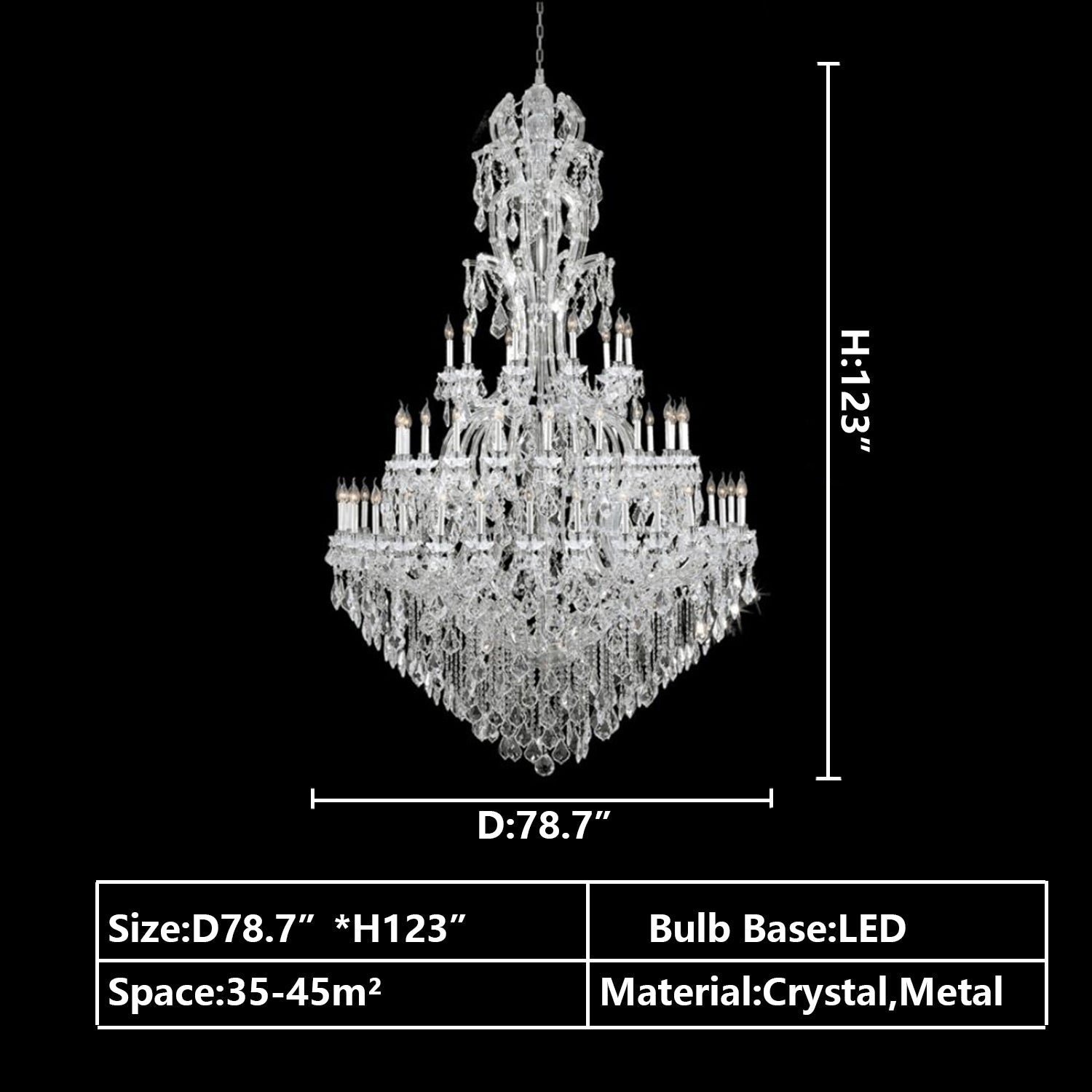 Oversized Luxury Traditional Gold/Chrome Candle Branch Crystal Chandelier for 2-story/Duplex Buildings-MEET LIGHTING