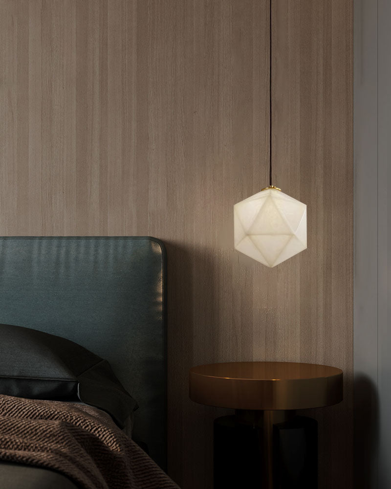 1-light White Alabaster Ceiling Pendant Lamp for dining room, living room, bedroom