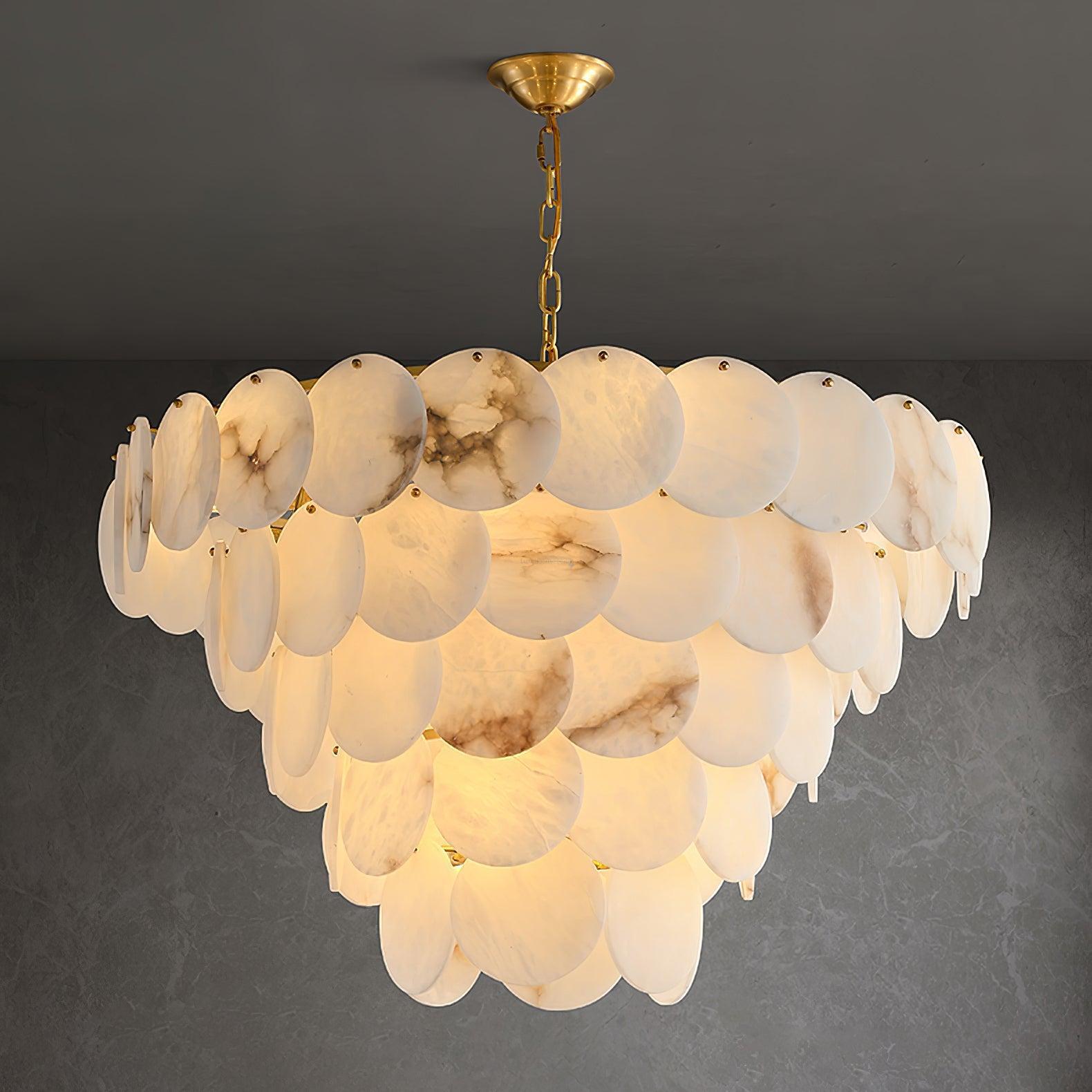 Alabaster Shell Brass Chandelier with 2/3/4/5/6 layer-MEET LIGHTING