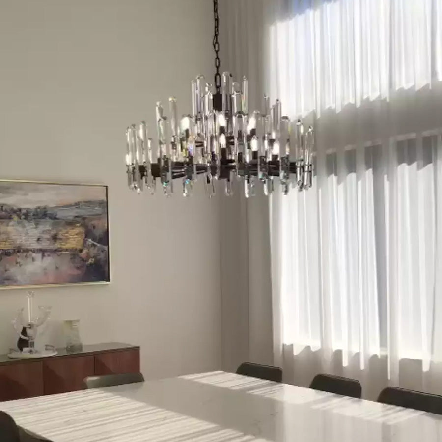 Bonnington Crystal Round Chandelier 36"-MEET LIGHTING