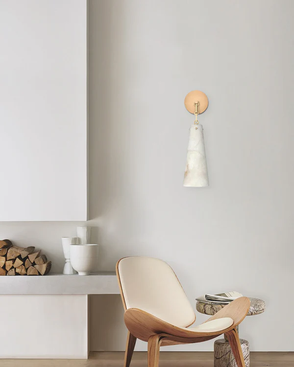 Luccas Contemporary Alabaster Wall Sconce