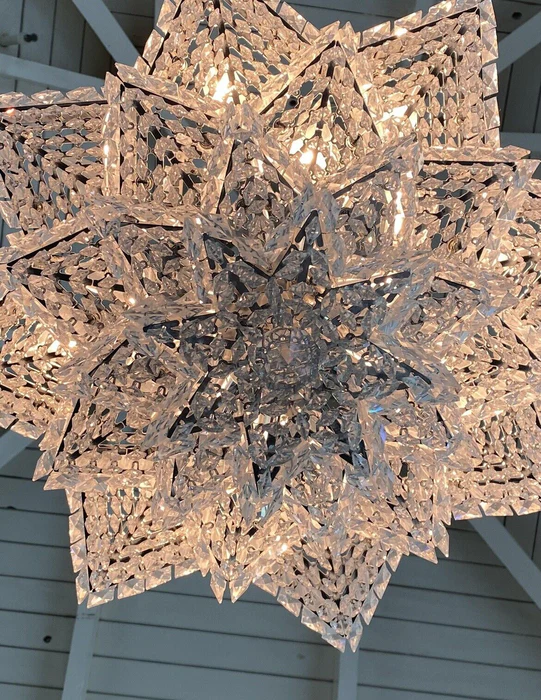 Fashion Star Shaped Chandelier Crystal Ceiling Light Fixture For Small Living Room/ Bedroom-MEET LIGHTING