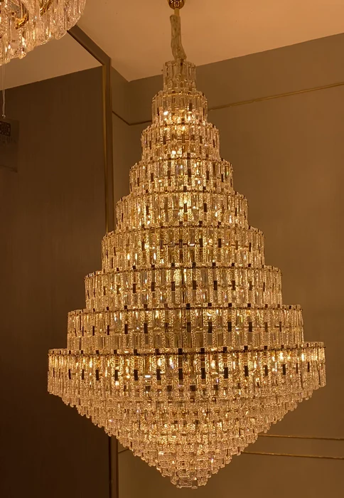 Oversized Multi-layers Honeycomb Luxury Ceiling Crystal Chandelier For Big Hallway/Foyer/Entryway-MEET LIGHTING
