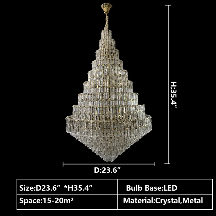 Oversized Multi-layers Honeycomb Luxury Ceiling Crystal Chandelier For Big Hallway/Foyer/Entryway-MEET LIGHTING
