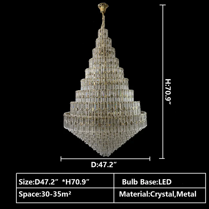 Oversized Multi-layers Honeycomb Luxury Ceiling Crystal Chandelier For Big Hallway/Foyer/Entryway-MEET LIGHTING