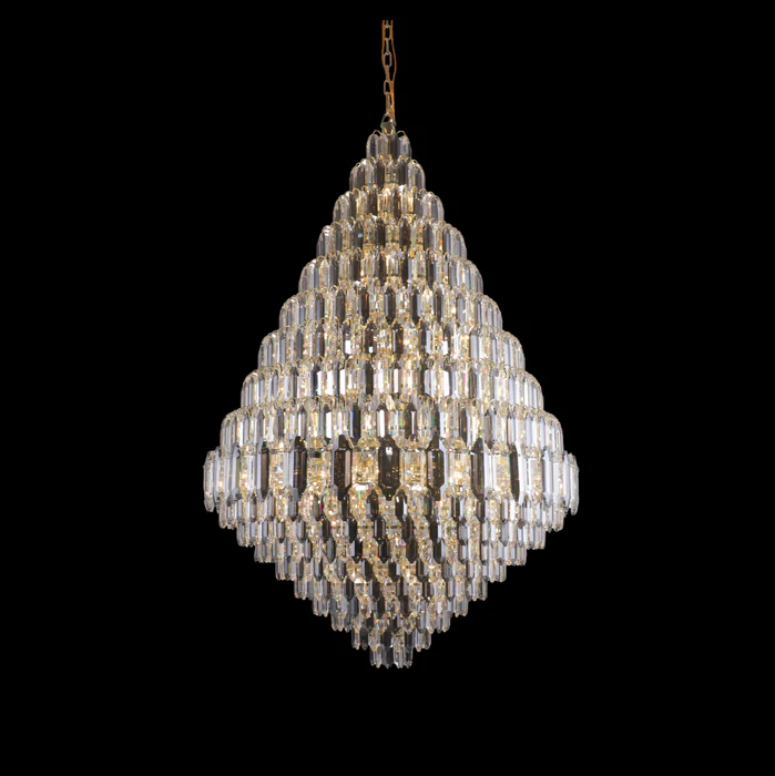 Luxury Multi-tiered Honeycomb Crystal Chandelier for High-ceiling-MEET LIGHTING