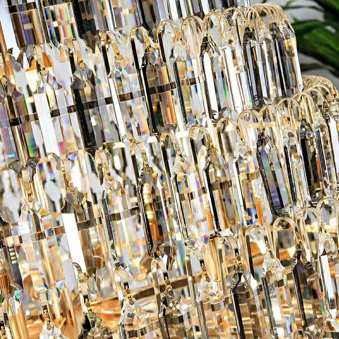 Luxury Multi-tiered Honeycomb Crystal Chandelier for High-ceiling-MEET LIGHTING