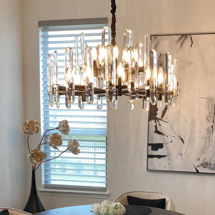 Bonnington Crystal Linear Chandelier 54"-MEET LIGHTING