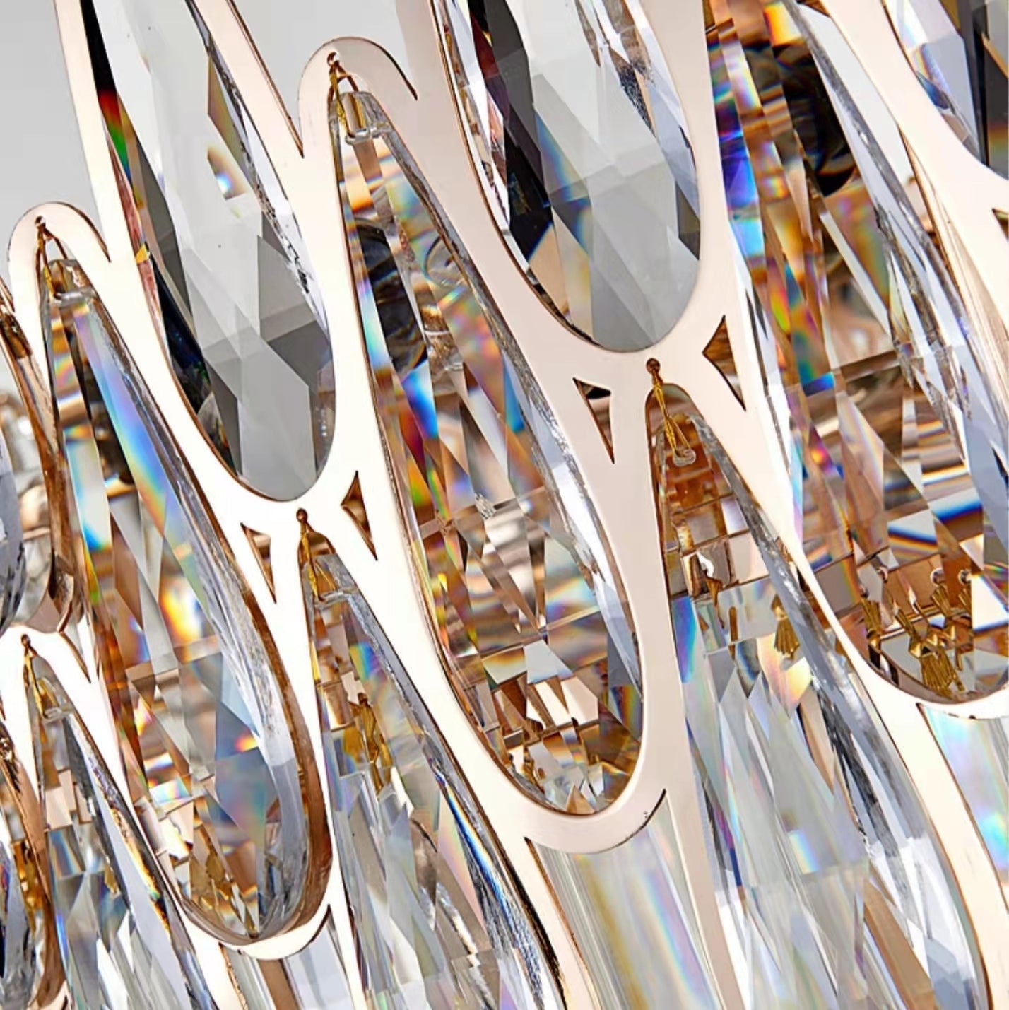 Modern Round/Rectangular Raindrop Crystal Chandelier for Low-ceiling-MEET LIGHTING