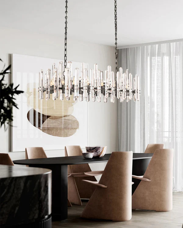 Bonnington Crystal Linear Chandelier 54"-MEET LIGHTING