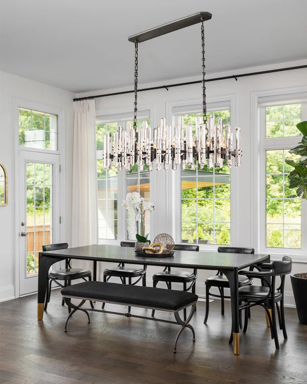Bonnington Crystal Linear Chandelier 72"-MEET LIGHTING