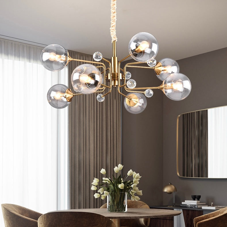 Glass Globes Chandelier|Sputnik Ceiling Fixtures Light|Magic Bean Mid Century Pendant-MEET LIGHTING