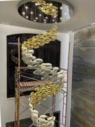 Modern Artistic Unique Golden Dragon Egg Chandelier for Staircase/ Sales Center/ Hotel-MEET LIGHTING