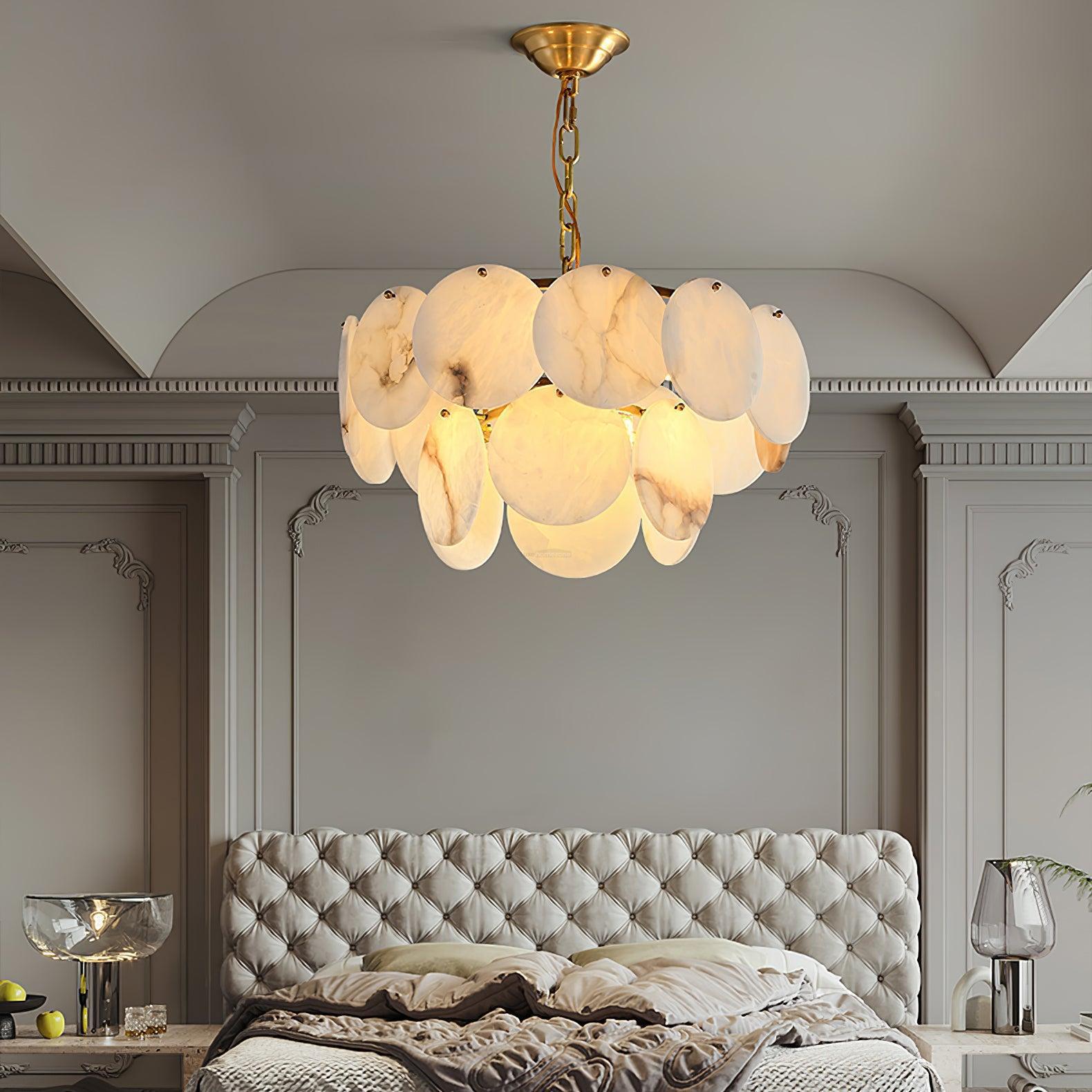Alabaster Shell Brass Chandelier with 2/3/4/5/6 layer-MEET LIGHTING