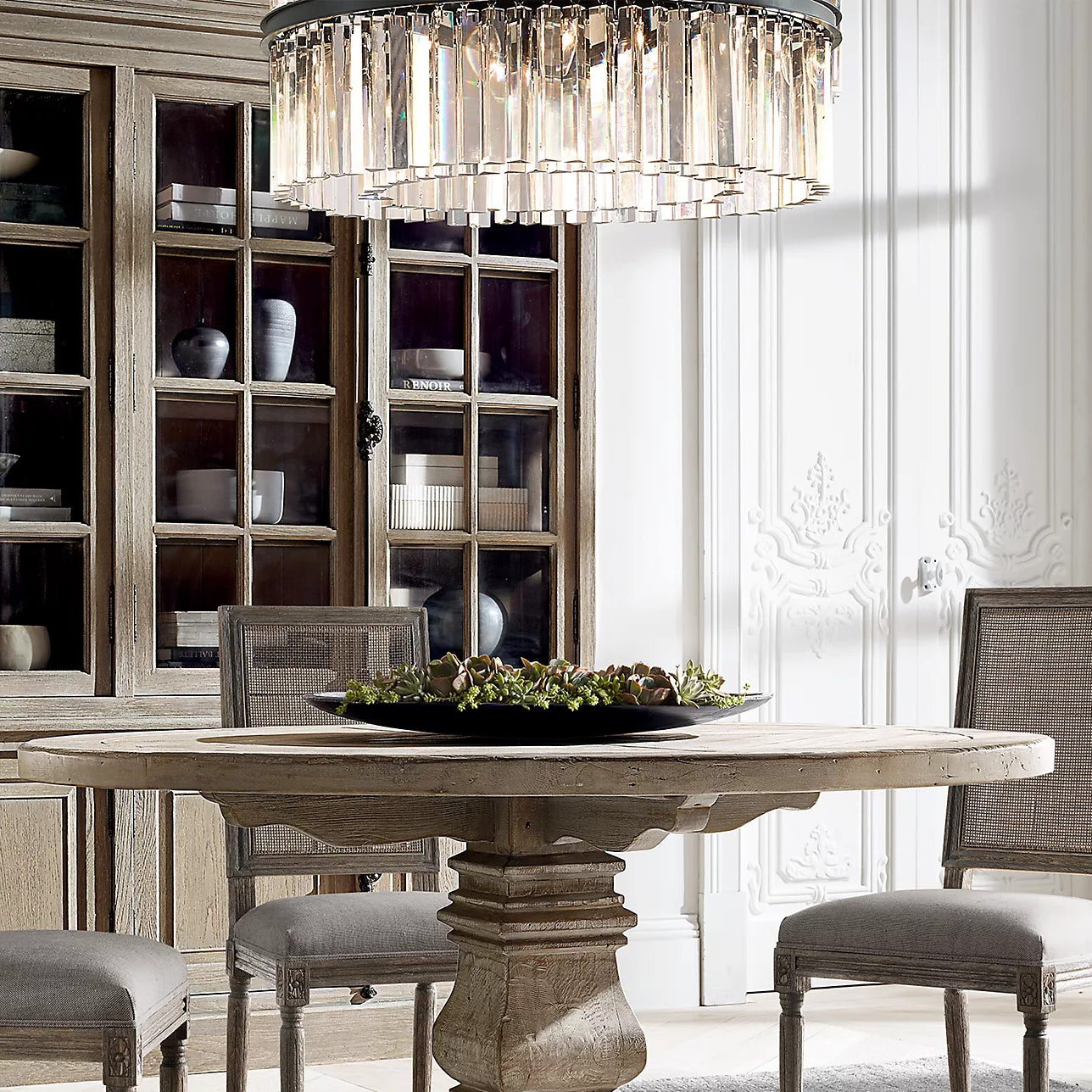 Rhys Round Chandelier 32" ,Crystal Prism