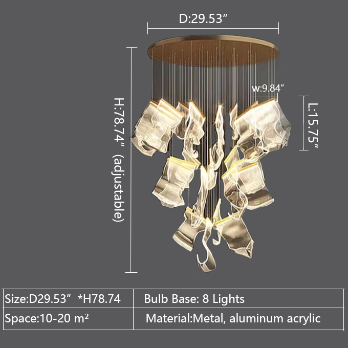 Extra Large Modern Acrylic Chandelier for Staircase/Foyer/Villa/Hall-MEET LIGHTING