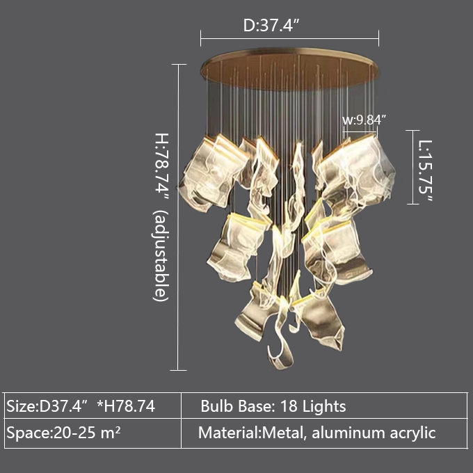 Extra Large Modern Acrylic Chandelier for Staircase/Foyer/Villa/Hall-MEET LIGHTING