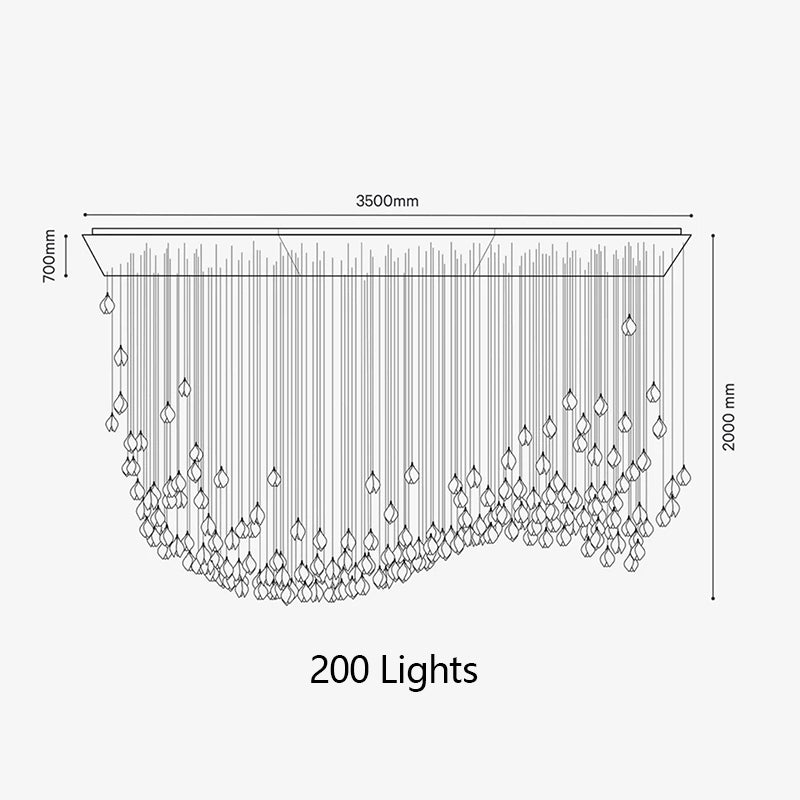 Nordic Magnolia Flower Ceramics Chandelier with Rectangular Canopy-MEET LIGHTING