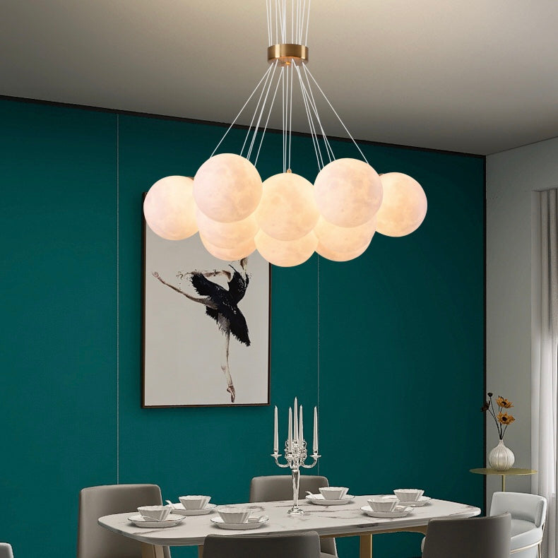 Bubble Moon Chandelier Bedroom Ceiling Light Modern Nordic Lamp-MEET LIGHTING
