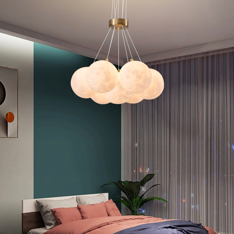 Bubble Moon Chandelier Bedroom Ceiling Light Modern Nordic Lamp-MEET LIGHTING