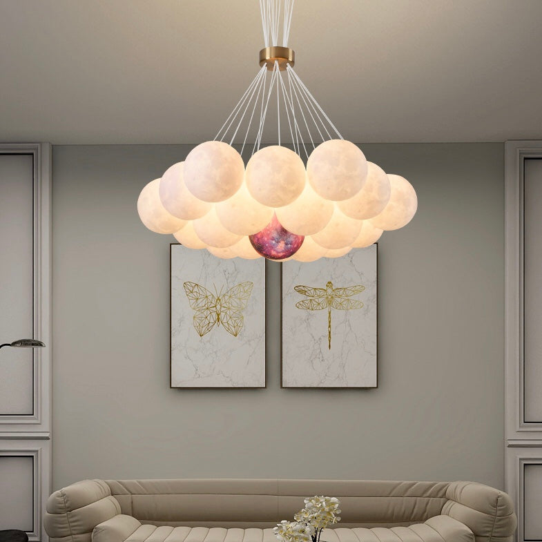 Bubble Moon Chandelier Bedroom Ceiling Light Modern Nordic Lamp-MEET LIGHTING
