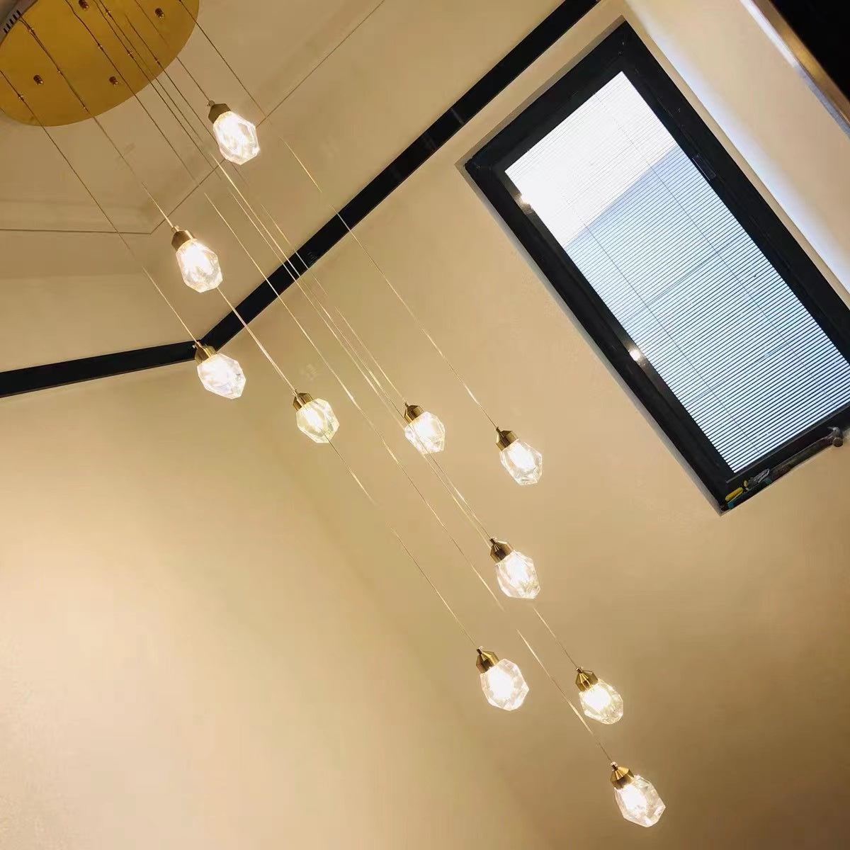 Modern Crystal Chandelier Foyer Living Room Droplight Hall Decoration Lights-MEET LIGHTING