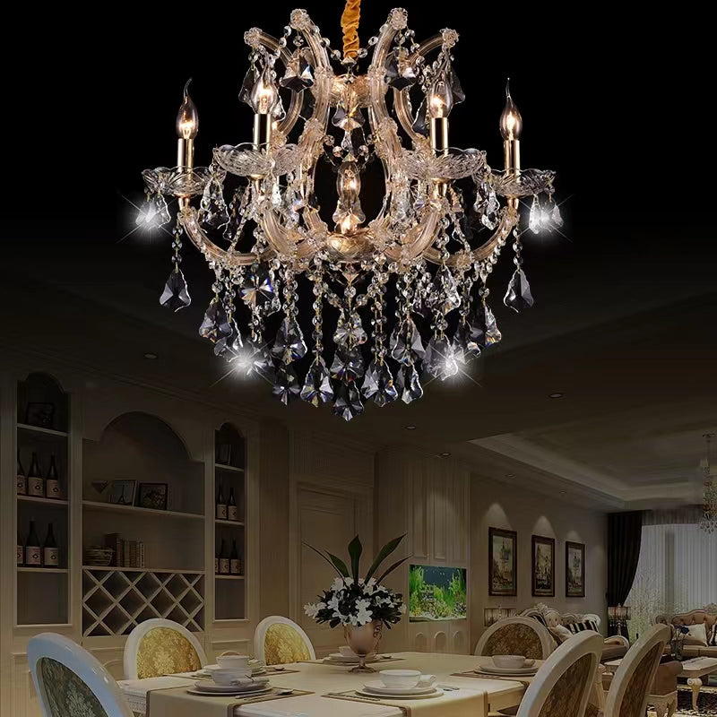 Luxury Atmospheric European Candle Crystal Chandelier Designer Creative for Hotel / Villa / Living Room-MEET LIGHTING
