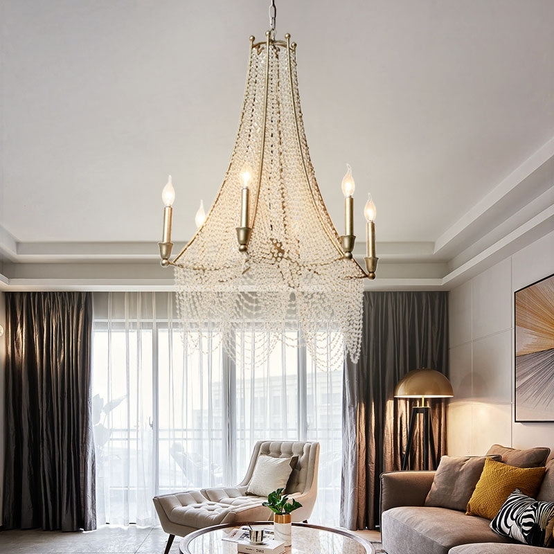 Extra Large European Crystal Beaded Chandelier Candle Light for Stairs / Duplex / Villa-MEET LIGHTING