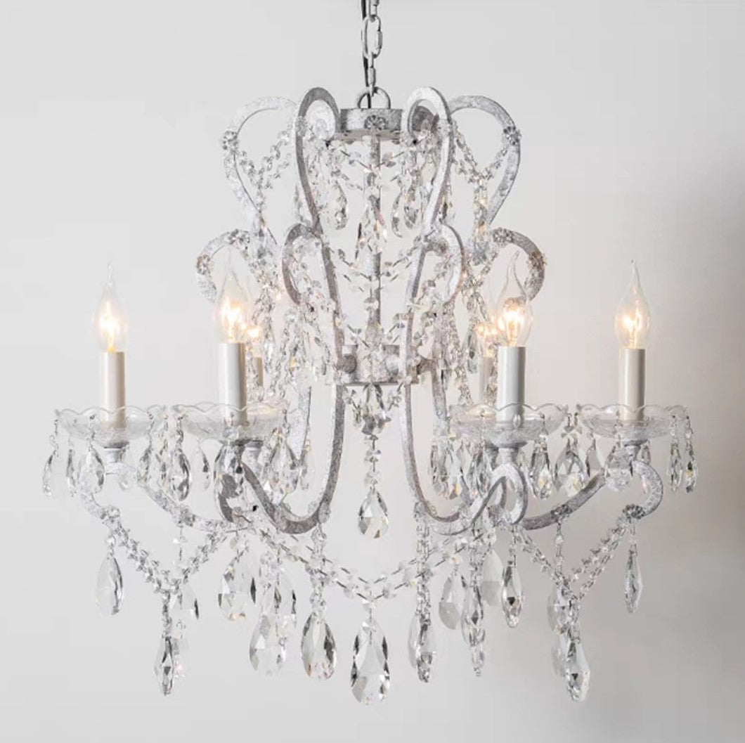 Nordic Vintage Candle Pendant Romantic Crystal Chandelier for Bedroom / Dining Room / Living Room-MEET LIGHTING