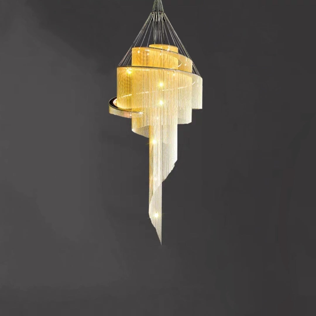Extra Large Multi-layered Post-Modern Luxury Metal Chains Chandelier for High-ceiling Room-MEET LIGHTING