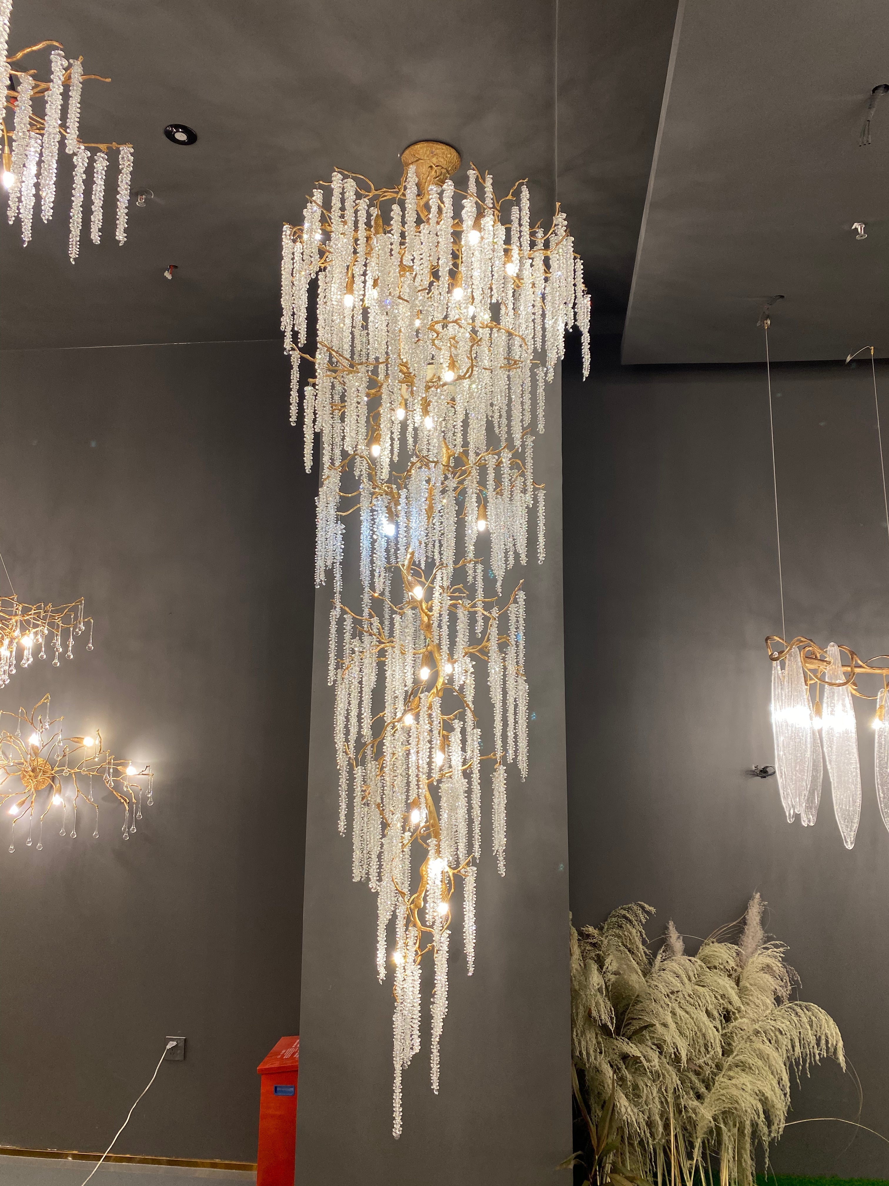 Extra Large Crystal Icicle Tree Branch Chandelier for Staircase/Hallway-MEET LIGHTING