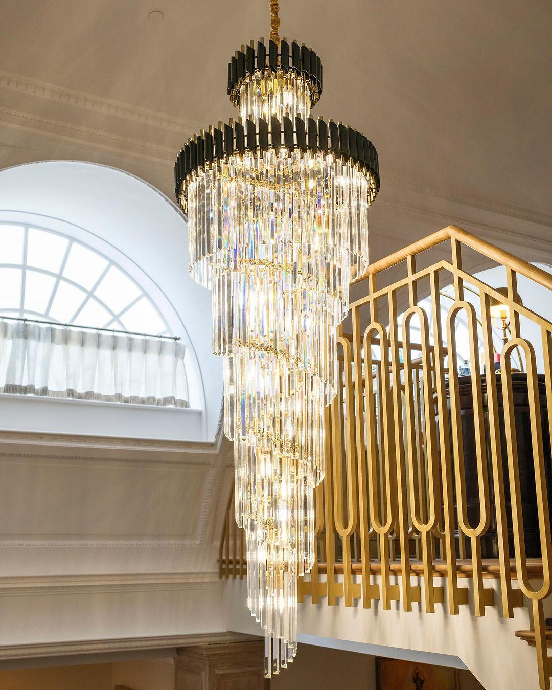 Spiral Crystal Chandelier For Foyer/ Staircase-MEET LIGHTING