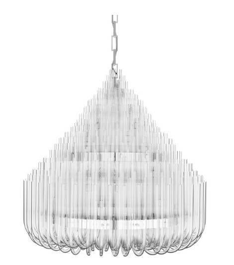 Extra Large Modern Tiers Clear Glass Tubes Chandelier for Living Room/Hotel Lobby-MEET LIGHTING