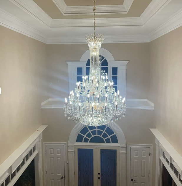 Extra Large European-style Multi-layers Candle Luxury Crystal Chandelier Gold Art Foyer/Staircase Decorative Light Fixture-MEET LIGHTING