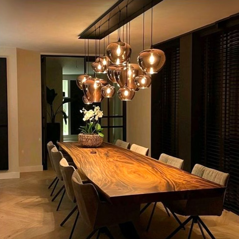 Modern Smoke Gray Glass Lamp Designer Chandelier for Cafe/Kitchen Island/Dining Room Style B-MEET LIGHTING