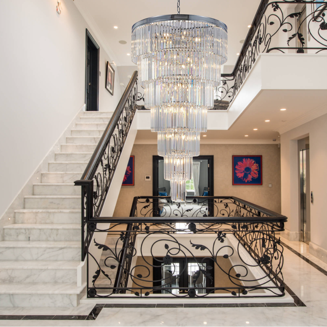 Extra Large 7-Tier Luxury Crystal Chandelier in Black/Coffee/Gold/Chrome Finish Color-MEET LIGHTING