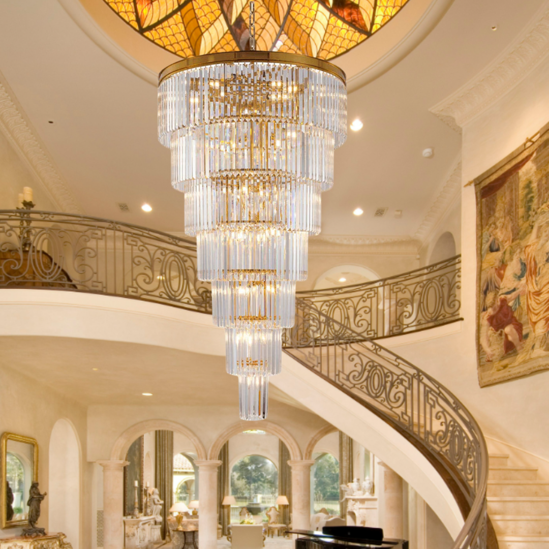 Extra Large 7-Tier Luxury Crystal Chandelier in Black/Coffee/Gold/Chrome Finish Color-MEET LIGHTING