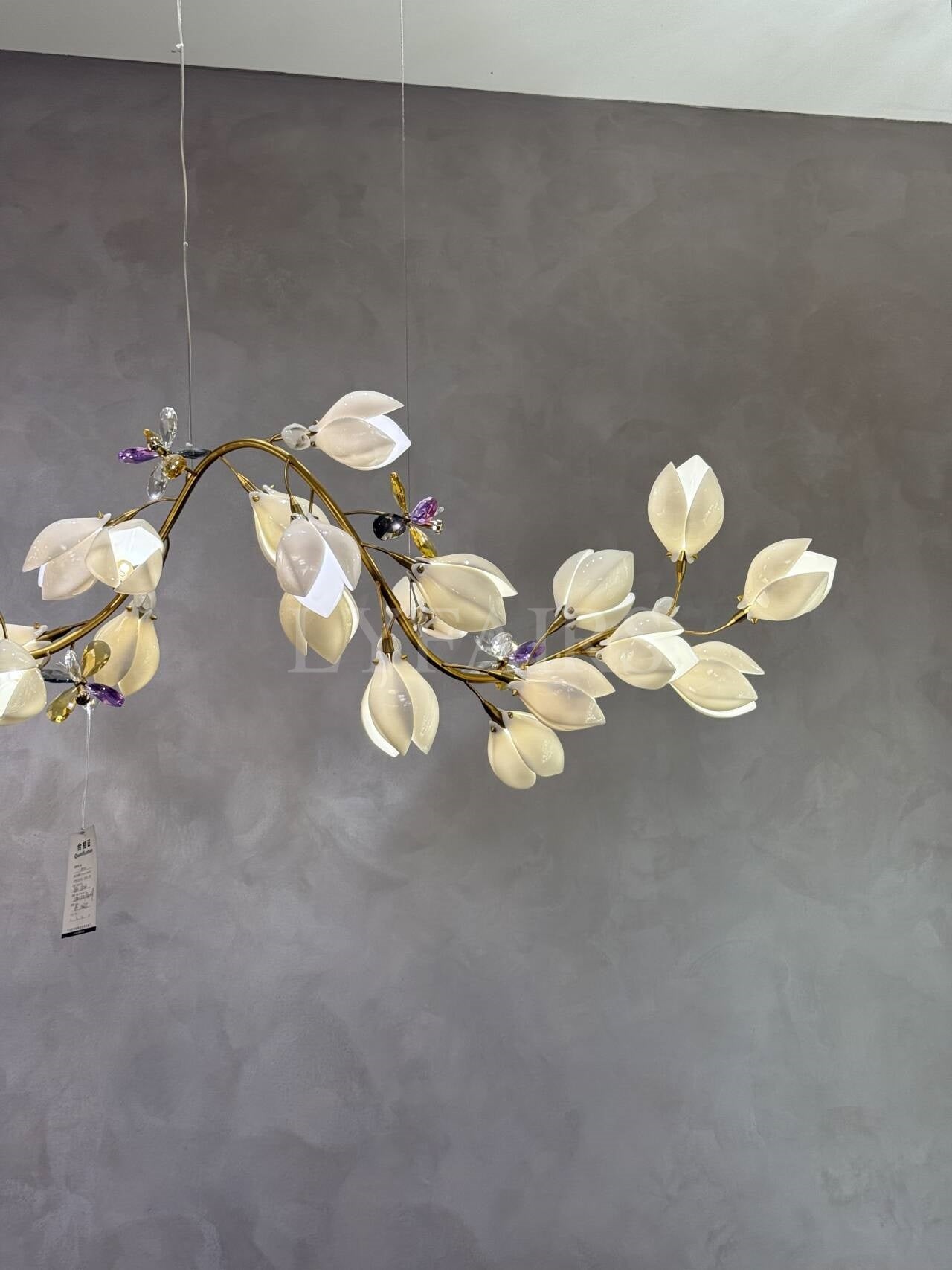 Art Design Creative Ceramic Magnolia Ring/Linear Chandelier for Bedroom/Living Room/Dining Room/Kitchen Island-MEET LIGHTING