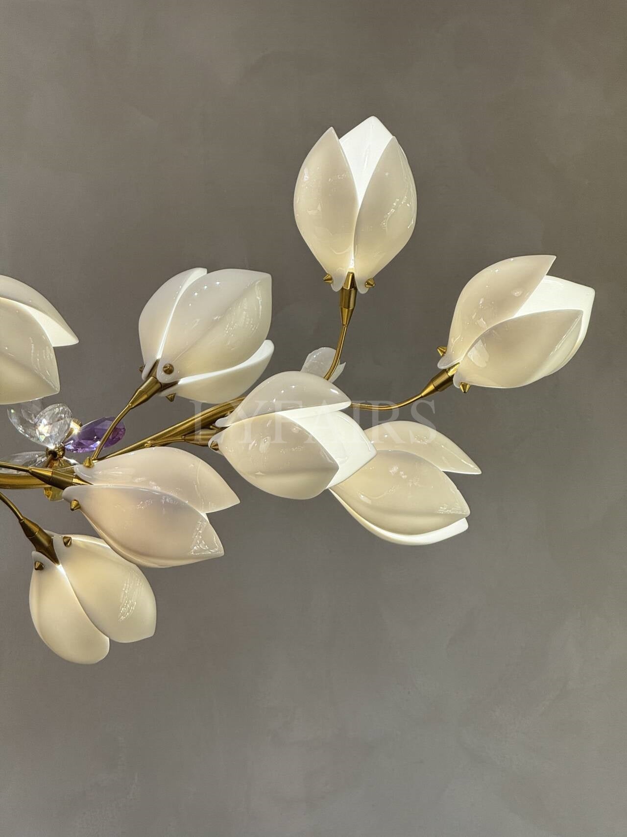 Art Design Creative Ceramic Magnolia Ring/Linear Chandelier for Bedroom/Living Room/Dining Room/Kitchen Island-MEET LIGHTING
