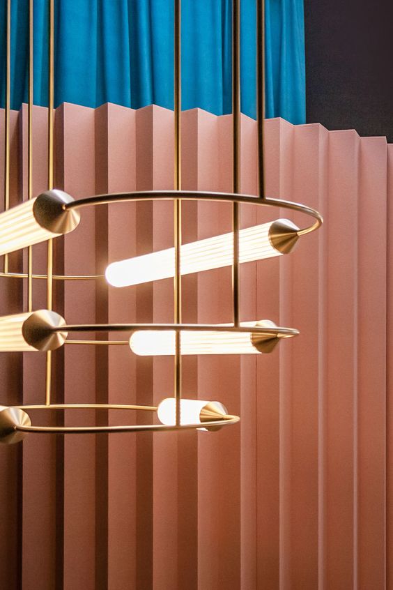 Minimalism Brass Ellipse Horizontal LED Chandelier for Kitchen Island/Dining Room-MEET LIGHTING