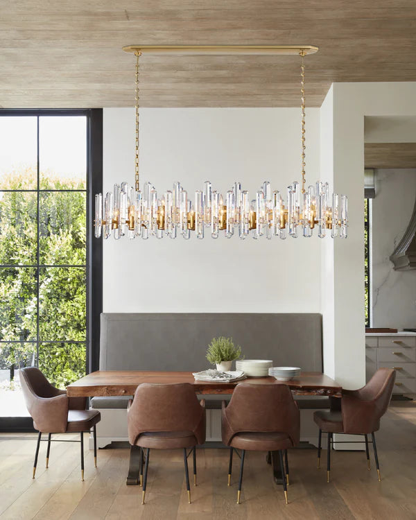 Bonnington Crystal Linear Chandelier 54"-MEET LIGHTING