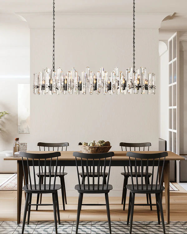 Bonnington Crystal Linear Chandelier 72"-MEET LIGHTING