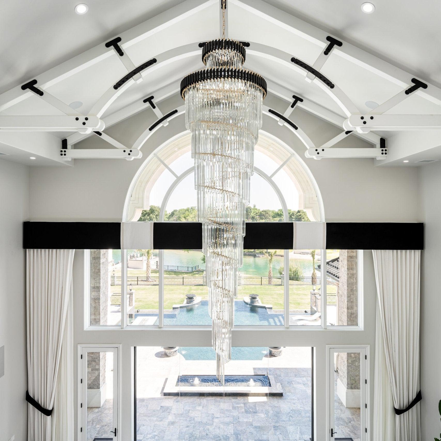 Spiral Crystal Chandelier For Foyer/ Staircase-MEET LIGHTING