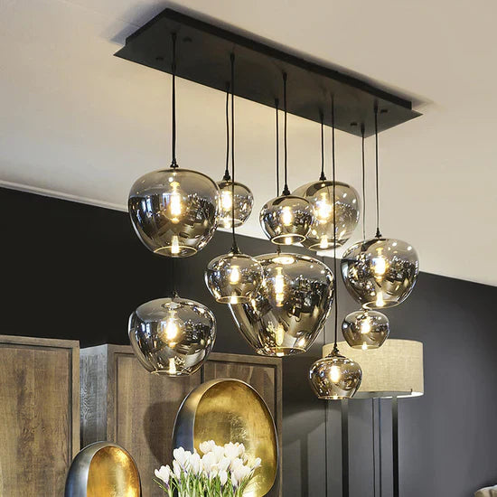 Modern Smoke Gray Glass Lamp Designer Chandelier for Cafe/Kitchen Island/Dining Room Style B-MEET LIGHTING